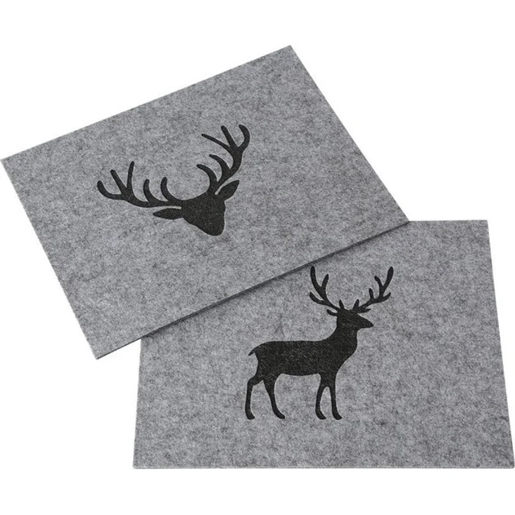 BOLTZE GRUPPE GmbH Platzset Tischset Tjark Motiv Hirsch /Hirschkopf 45x35 cm Polyester, 2er Set – Bild 2