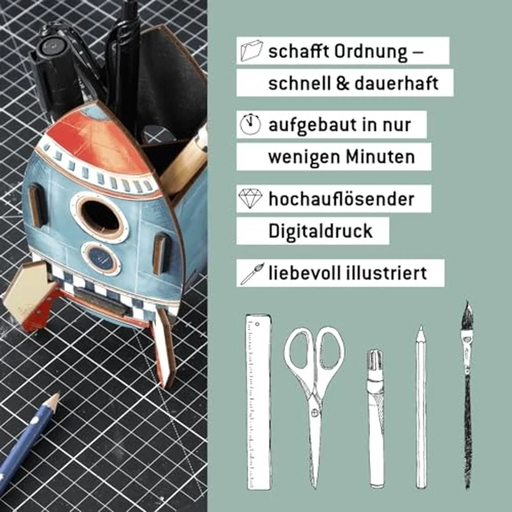 Werkhaus Stiftebox "Rakete" Stiftehalter Stifteköcher WE_2080 – Bild 5
