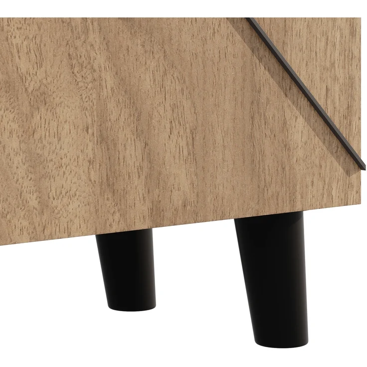 Merax Schuhschrank mit dekorativem Rattanmuster, 80×32×91 cm, stilvoller Flurschrank mit Stauraum, Holzoptik – Bild 8