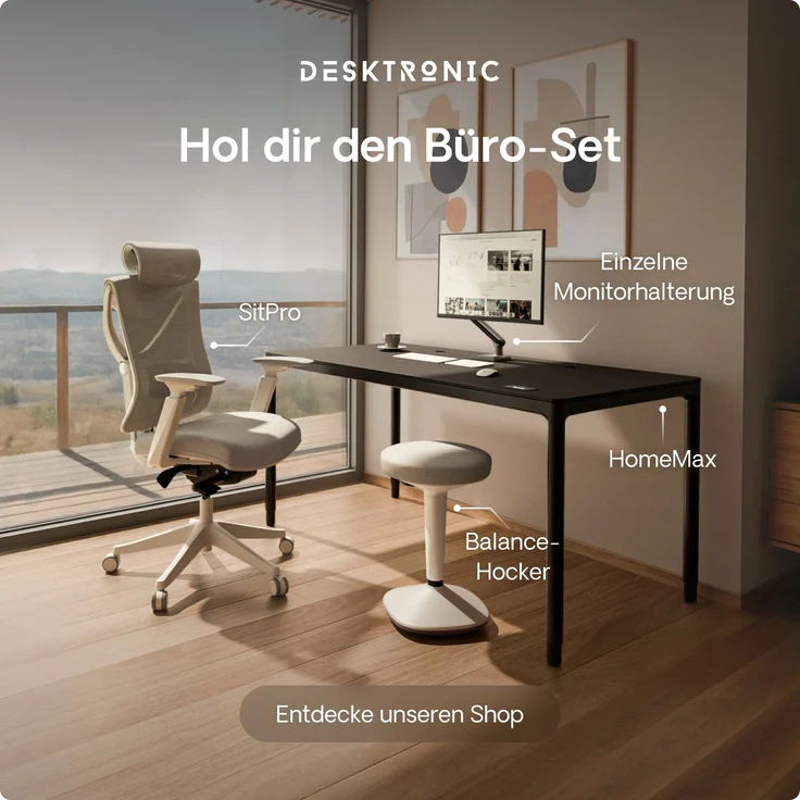 Ergonomischer Balancehocker Desktronic – Höhenverstellbarer Stehhocker für Homeoffice & Stehschreibtisch, Aktivsitz-Hocker mit Wippfunktion, rutschfester Standfuß – Grau – Bild 9