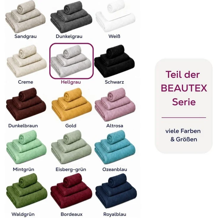 Beautex Handtuch Set, Premium Frottier Sets, 100% Baumwolle 550g/m², Multischlaufen-Optik, Frottier, saugstark, weich, flusenfrei, schnelltrocknend, schadstoffgeprüft – Bild 4