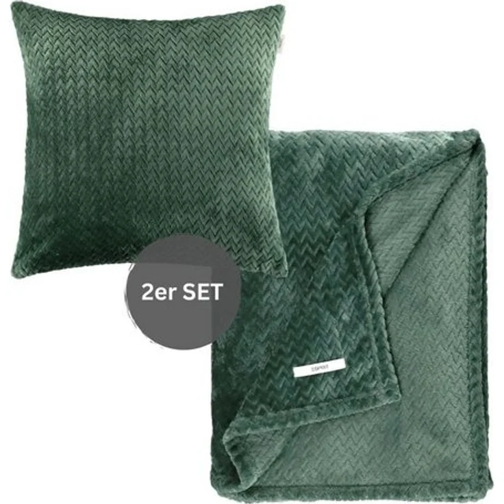 Esprit Tagesdecke COMFY-2 Wohndecke Set, 140 x 190 cm in Grün – Bild 4