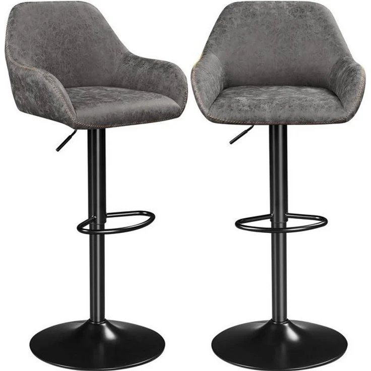 Yaheetech Barhocker (2 St), Barstuhl Bistrohocker aus Kunstleder – Bild 4