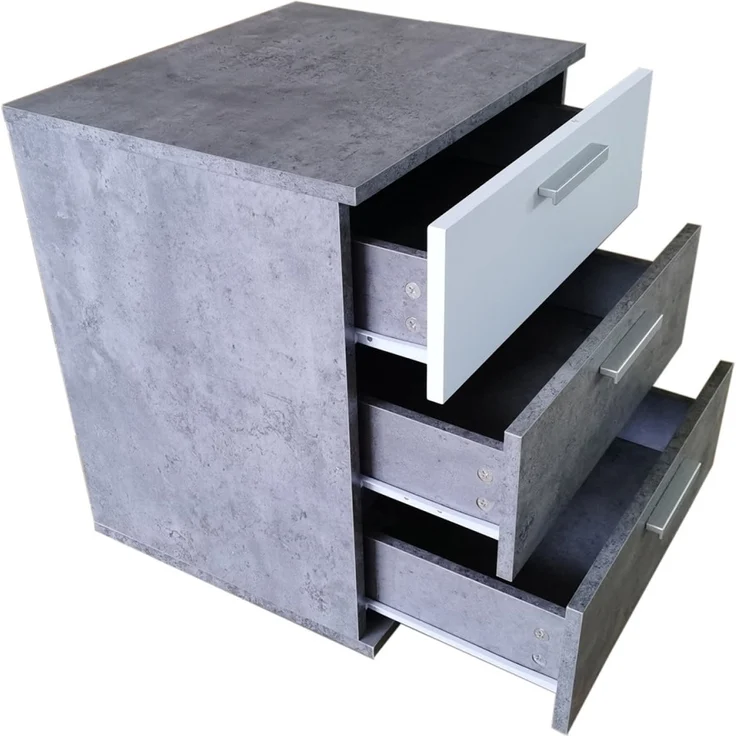 HTI-Line Nachtkommode Nachtschrank Nina mit 3 Schubladen (Stück, 1 St, 1 Nachtschrank), Nachttisch Nachtkommode Nachtkonsole – Bild 4