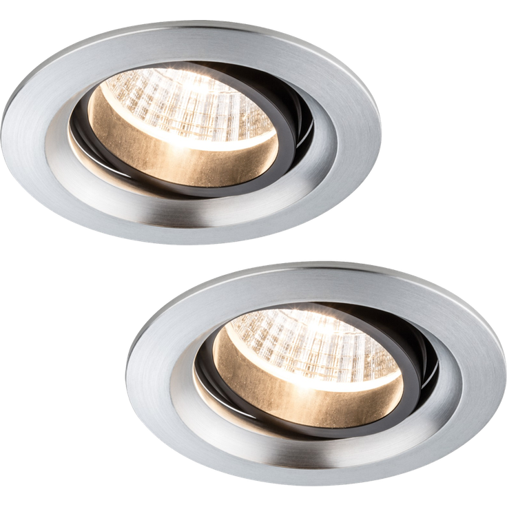 Paulmann Premium Einbauleuchten Set Daz schwenkbar LED 2x7W 18VA 230V/700mA 110mm Alu gebürstet/Alu6482