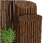 Sol Royal Premium Bambus Sichtschutz Zaun 140x250 cm B23 Dunkelbraun – hochwertig gehärtete Bambusrohre Ø 2-3cm, witterungsbeständiger Bambuszaun Indoor & Outdoor, Balkon Sichtschutz