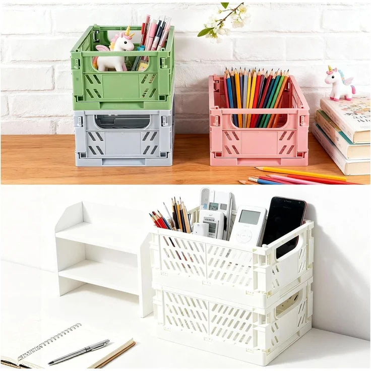 Youyijia Aufbewahrungsbox 6/4Stück Faltbox Set, Faltbare Aufbewahrungsboxaus Stabilem Kunststoff – Bild 3