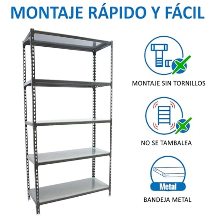 Simonrack Schwerlastregal, Lagerregal, 200 x 100 x 30 cm, Metallregal, Kellerregal, Biegestelle 180 kg, 5 Fachböden, Anthrazit/Verzinkt - Simonclick – Bild 5