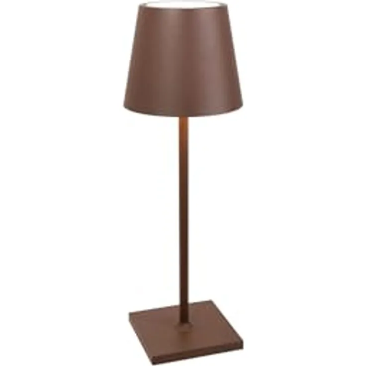 Zafferano Poldina L, Tragbare und Wiederaufladbare Tischlampe mit Touch Control, Dimmer und LED-Lichtquelle (2200-3000 K), Höhe 49,7 cm, Farbe Corten