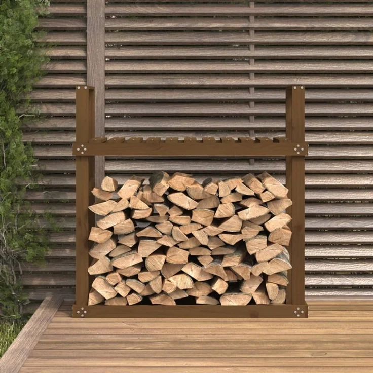 vidaXL Kaminholzregal Honigbraun 110x35x108,5 cm Massivholz Kiefer 823860 – Bild 8