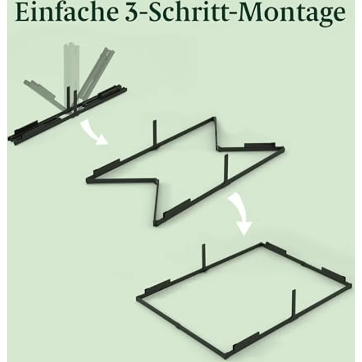 Zinus Caleb Bett 140x200 cm - Höhe 36 cm mit Stauraum unter dem Bett - Metall-Plattformbettrahmen - Klappbarer Bettrahmen - Schwarz – Bild 6