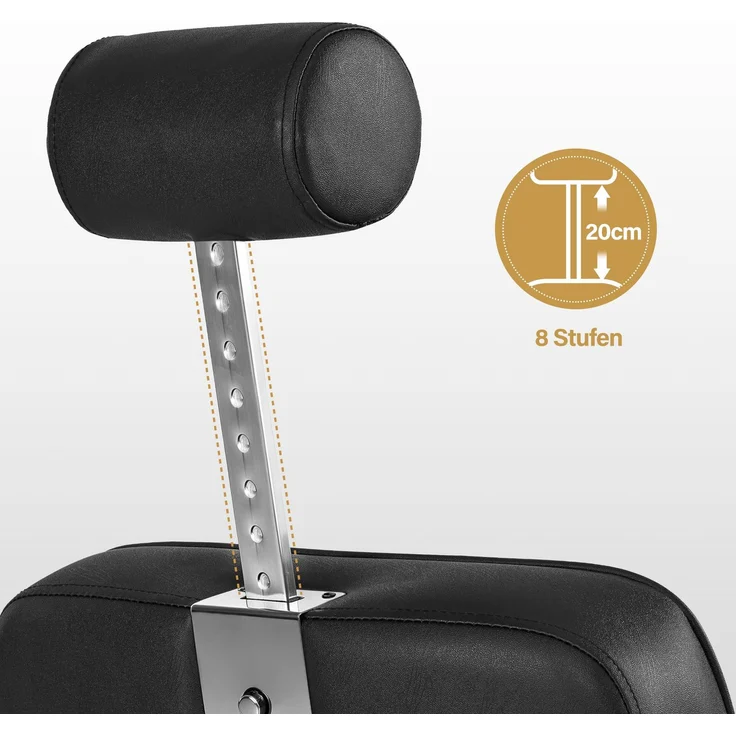 BarberPub Friseurstuhl mit Kopfstütze Kippbar, Friseureinrichtung mit Hydraulikpumpe 360° Drehbar, Bedienungsstuhl Höhenverstellbar, Barber Stuhl Friseurstühle Kunstleder, 3856 – Bild 4