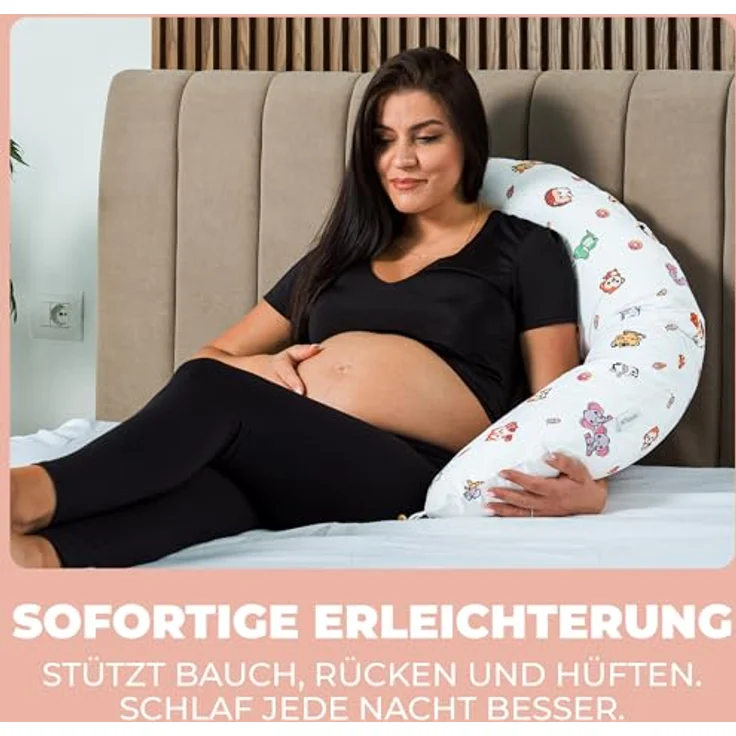 Stillkissen Schwangerschaftskissen XXL 200x70cm Lagerungskissen für Baby/Erwachsene Kissen für Schwangere Seitenschläferkissen mit Bezug aus Baumwolle Ergonomisch & Multifunktional 100% Waschbar – Bild 2