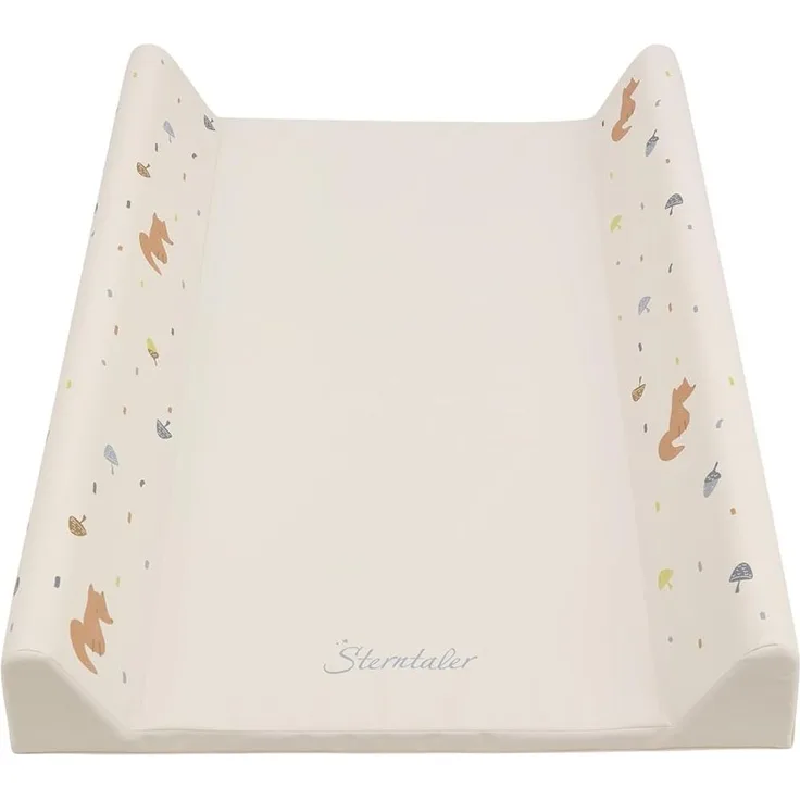 Sterntaler Wickelauflage Fuchs Filou - unisex Wickelunterlage mit Druckmotiv - pflegeleichtes & abwaschbares Obermaterial - Wickeltischauflage, Größe 50x70 cm, lichtgrau