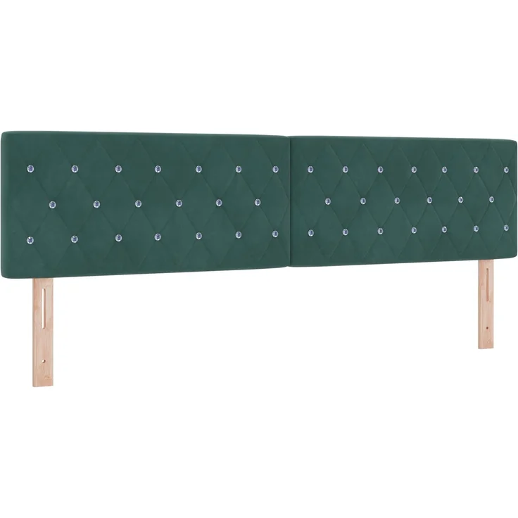 vidaXL LED-Speicherbett mit Matratze Dunkelgrün 180 x 200 cm Samt 3459207 – Bild 5