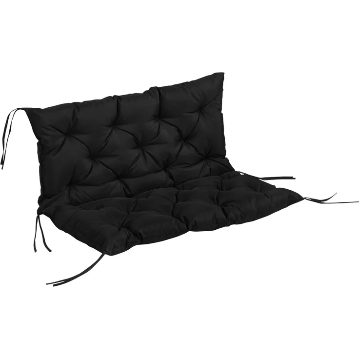 Outsunny Bankauflage, Polyester, Schaumstoff, Schwarz, 98L x 100B x 8T cm – Bild 1
