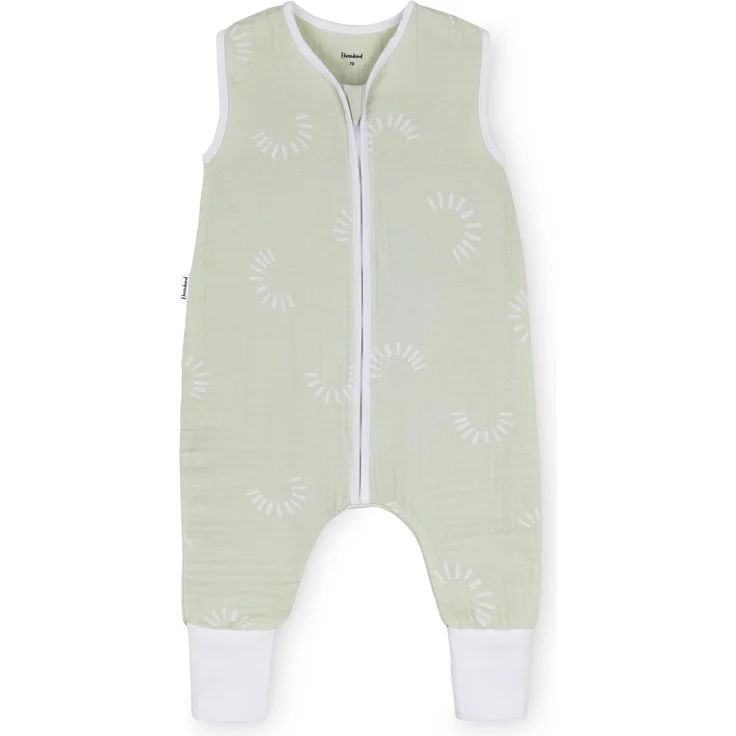 Ehrenkind® Baby Sommerschlafsack mit Füßen Musselin 0.5 TOG | aus weicher OEKO-TEX zertifizierter Bio-Baumwolle | Sommer Baby Schlafsack 0.5 TOG Gr. 80 Farbe Salbei Gemustert – Bild 1