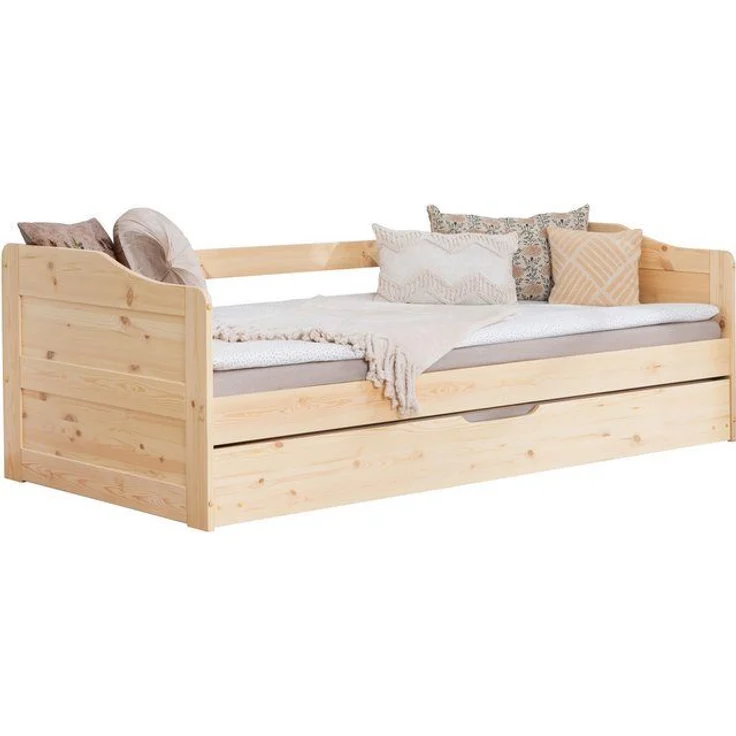 Ticaa Funktionsbett Melinda, Daybett, Jugendbett, 2 Schlafplätze, Schublade auf Rollen, FSC®-zertifizierte Kiefer, 2 Rollroste, Massivholz – Bild 2