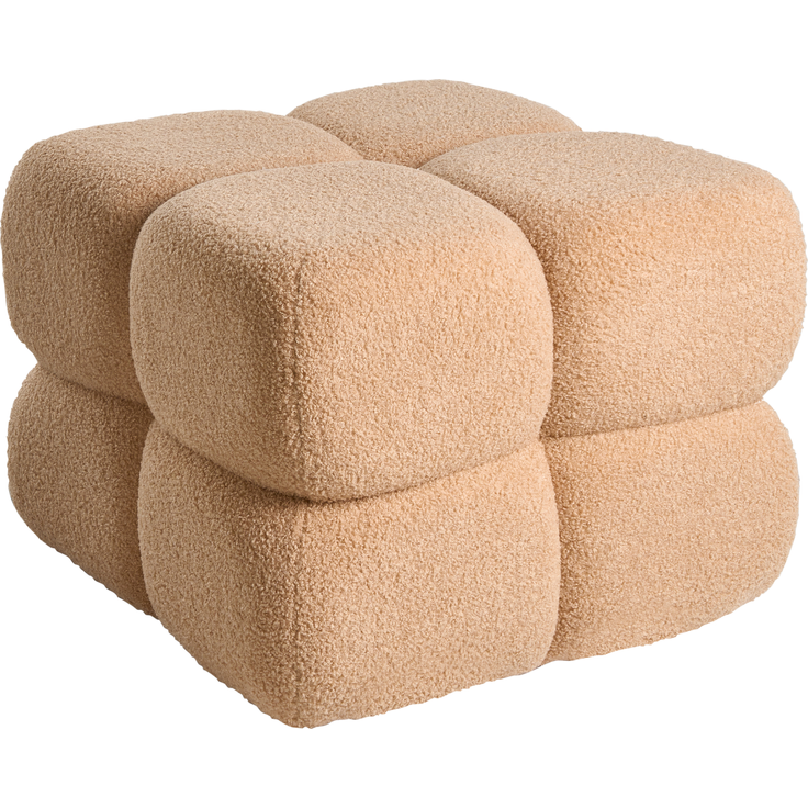 Pouf CALIENTE Bouclé Beige – Bild 4
