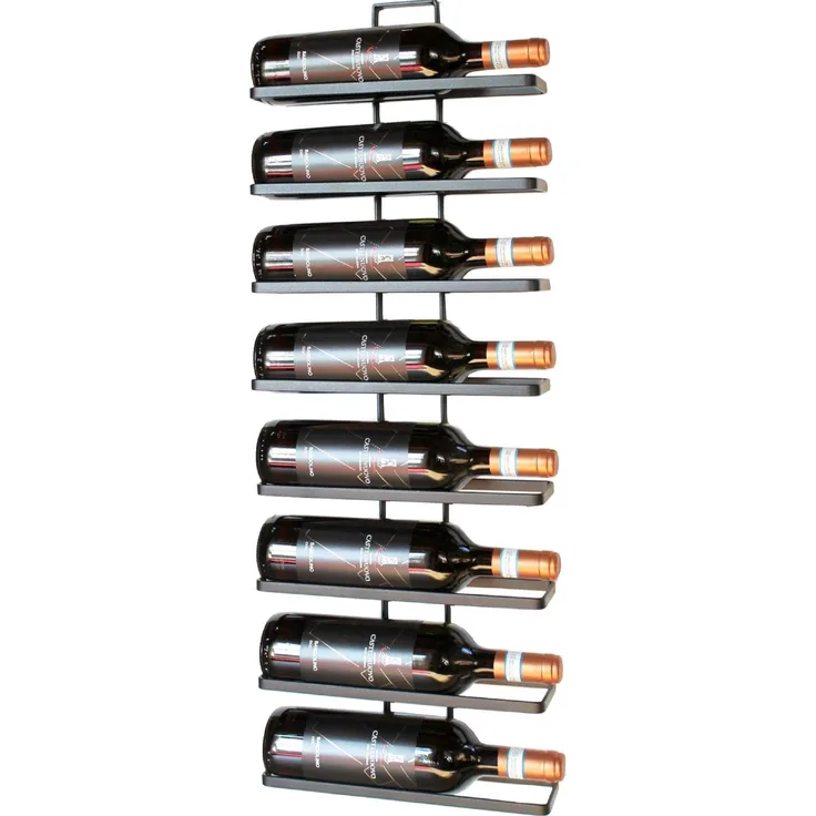 Weinregal aus Metall in Schwarz für die Wandmontage 4-Wine 2er Set erweiterbar Flaschenständer Flaschenregal Flaschenhalter
