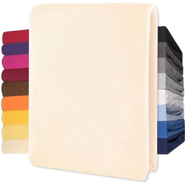 CelinaTex Jersey Spannbettlaken Lucina 140x200-160x200 cm Natur beige 100% Baumwolle gekämmt bis 26cm Matratzenhöhe Spannbettbezug, Leintuch, Bettlaken, elastisch, Strech, Oeko-Tex – Bild 2