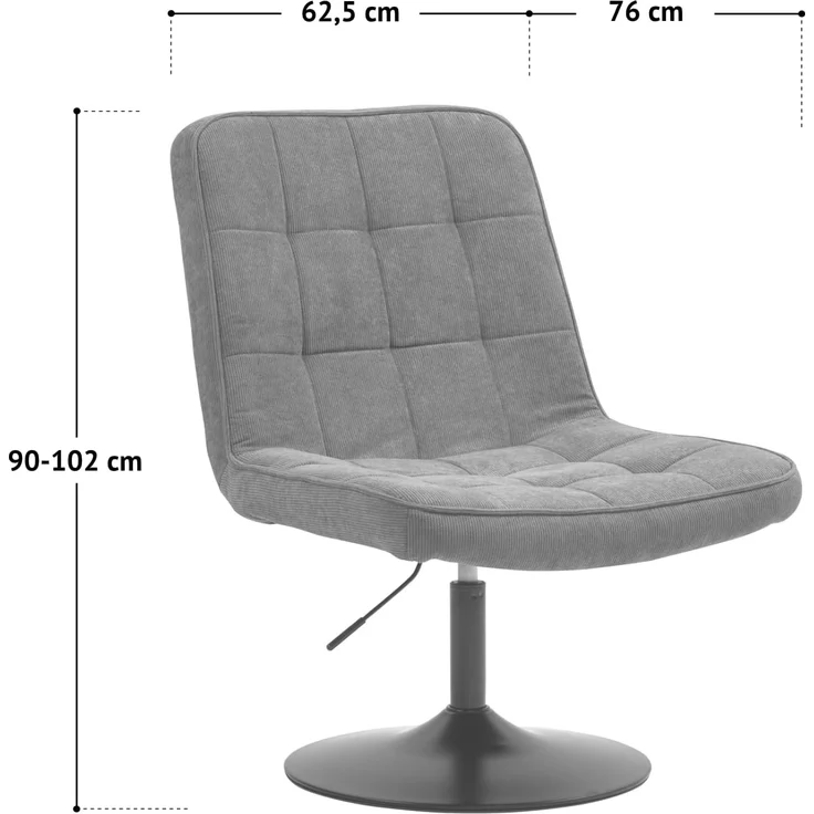 SVITA Loungesessel HENRY, gepolstert, 360° drehbar, mit Cordbezug, Beige – Bild 3