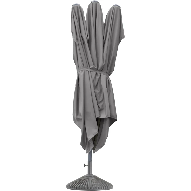 LECO Doppelsonnenschirm rechteckig, Aluminium-/Stahlrohrgestell anthrazit, Polyester anthrazit, 4,6x2,7 m – Bild 5