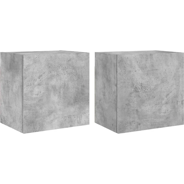2 pcs TV-Wandschrank, TV Hängeboard Hängeschrank Betongrau 40,5x30x40 cm Holzwerkstoff – Bild 2