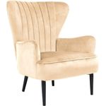 SVITA ARTHUR Ohrensessel Sessel Relaxsessel Modern Gepolstert Samt Hellbraun