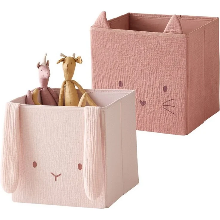 vertbaudet Aufbewahrungsbox 2er-Set Kinderzimmer Aufbewahrungsboxen – Bild 1