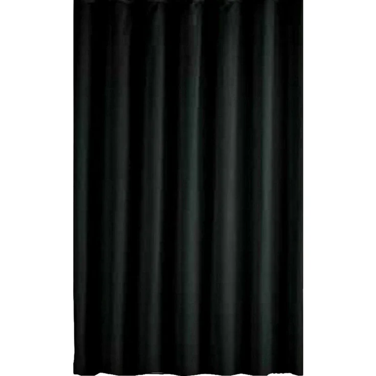 Ekershop Duschvorhang Textil Uni Farben Weiß Schwarz Rot Grau Breite 240 cm für Duschstange Breite 240 cm (inkl. Ringe), Höhe 200 cm, wasserabweisend, waschbar, bügelbar – Bild 1