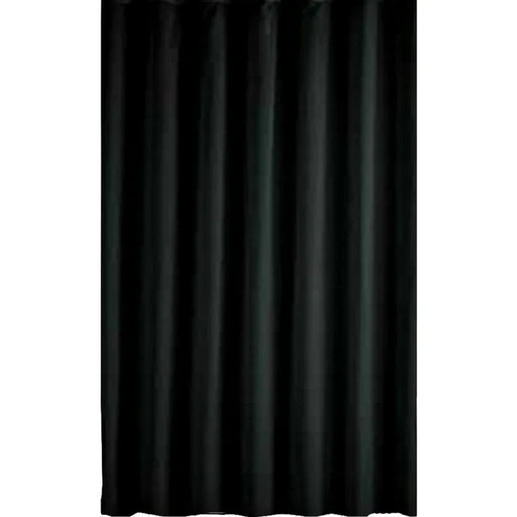 Ekershop Duschvorhang Textil Uni Farben Weiß Schwarz Rot Grau Breite 240 cm für Duschstange Breite 240 cm (inkl. Ringe), Höhe 200 cm, wasserabweisend, waschbar, bügelbar