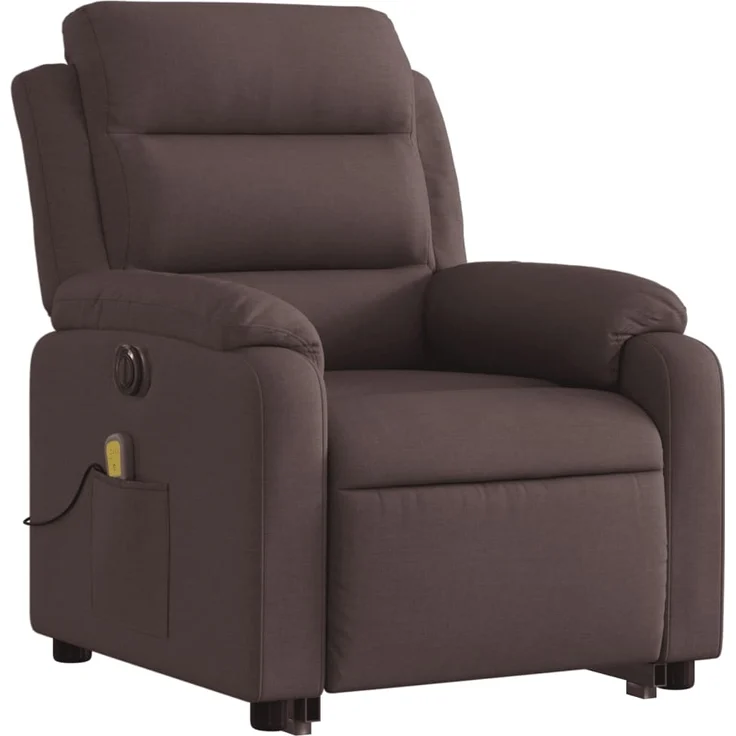 vidaXL Elektrischer Massagesessel mit Aufstehhilfe Dunkelbraun Stoff 3205021 – Bild 3