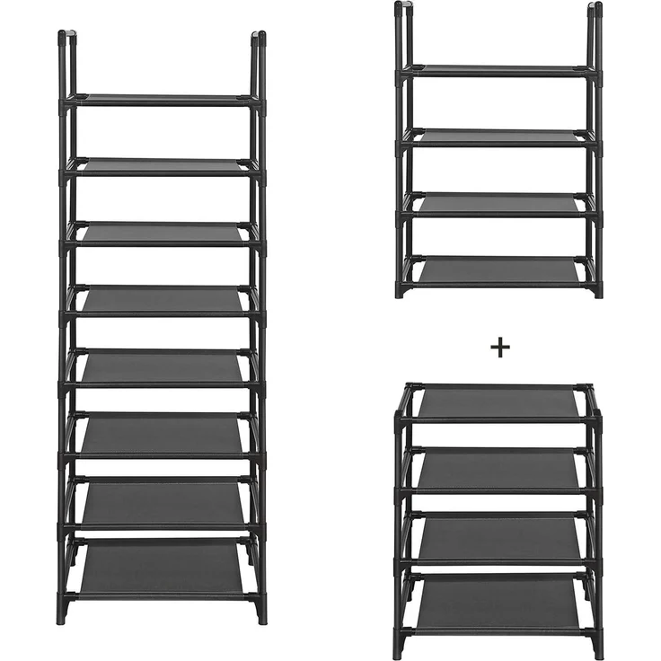 Songmics 'LSR24BK' Schuhregal 8 Ebenen, Metall schwarz, 28 x 46 x 145 cm – Bild 3
