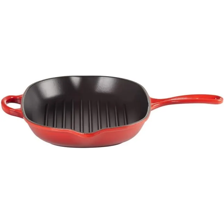 Le Creuset Grillpfanne oval Signature 32 cm Kirschrot - Rot - 29 bis 32 cm