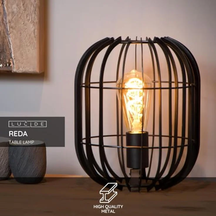 Lucide Reda 78599/01/30, Nachttischlampe aus Metall mit diffuser Lichtverteilung, rundes Design – Bild 3