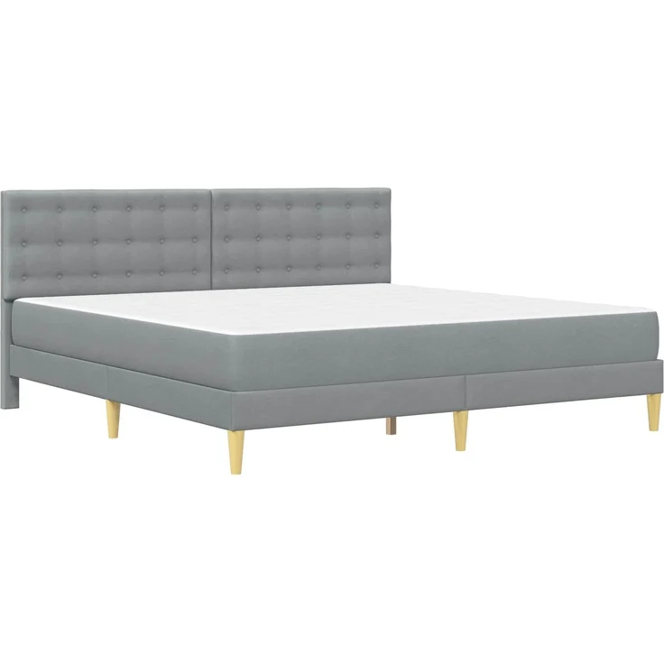 vidaXL Bettgestell mit Matratze Hellgrau 180 x 200 cm Stoff 3415265 – Bild 3