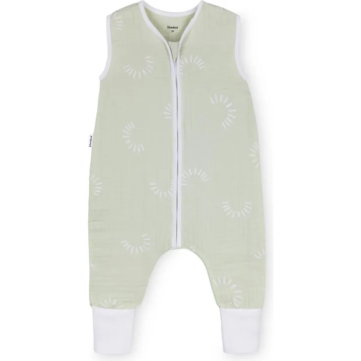 Ehrenkind® Baby Sommerschlafsack mit Füßen Musselin 0.5 TOG | aus weicher OEKO-TEX zertifizierter Bio-Baumwolle | Sommer Baby Schlafsack 0.5 TOG Gr. 70 Farbe Salbei Gemustert