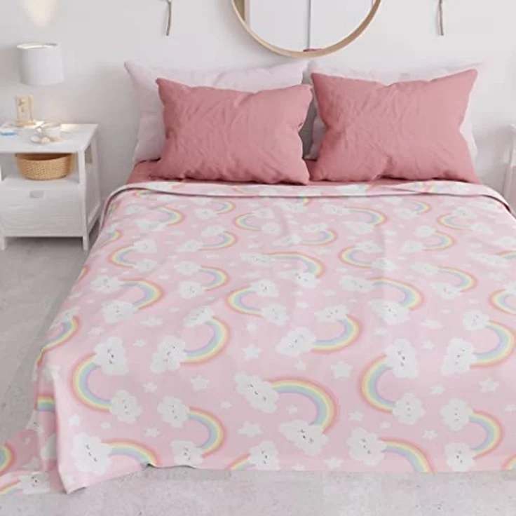 PETTI Artigiani Italiani - Tagesdecke für Einzelbett, Frühling, Sommer, leichte Decke, Einzelbett, Bettwäsche, Regenbogen, 100% Made in Italy – Bild 1