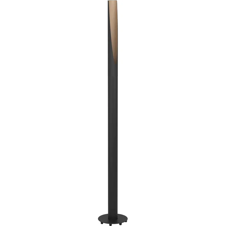 Eglo 900877 Stehleuchte BARBOTTO Stahl, Holz schwarz, braun GU10 1X4,5W H:136. 5cm Ø6cm mit Fußtrittschalter