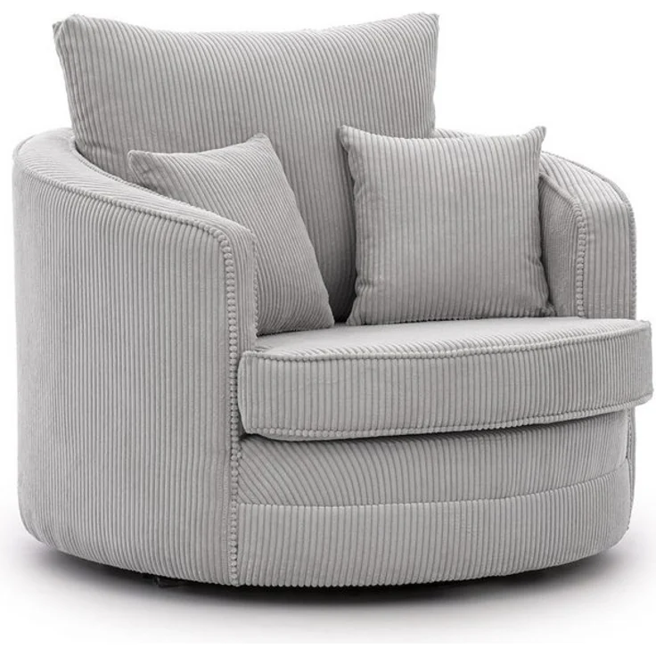 S-Style Möbel Drehsessel Ted Love Seat XXL 360 Grad drehbar aus Cord-Stoff, mit Wellenfederung – Bild 4