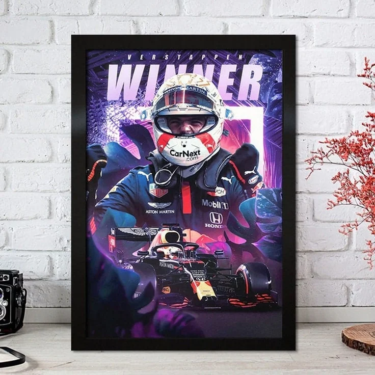 Poster Formel 1 Max Verstappen Rennfahrer Helm Rennwagen Red Bull · Deko Print ohne Rahmen - I / 50x70 cm – Bild 6