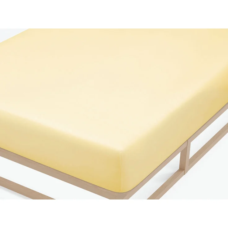 biberna Feinjersey-Spannbetttuch, 100 % Baumwolle, gelb, 1x 140x200 cm - 160x200 cm – Bild 1
