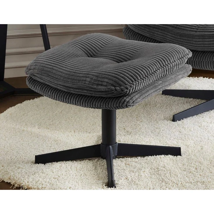 Jockenhöfer Gruppe Relaxsessel Kasper, B: 76 cm, Sitzhöhe: 47 cm, Set: mit Hocker, 360° Drehfunktion, Cord – Bild 2