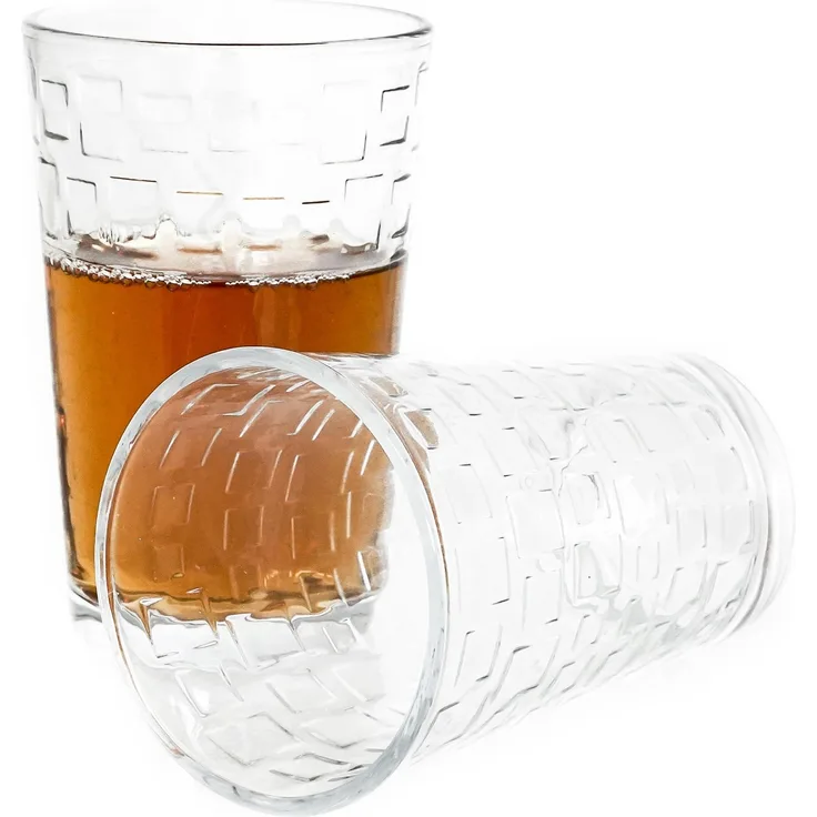 Almina 6er Set Teegläser Trinkglas Saftglas Wassergläser-Set aus Glas transparent