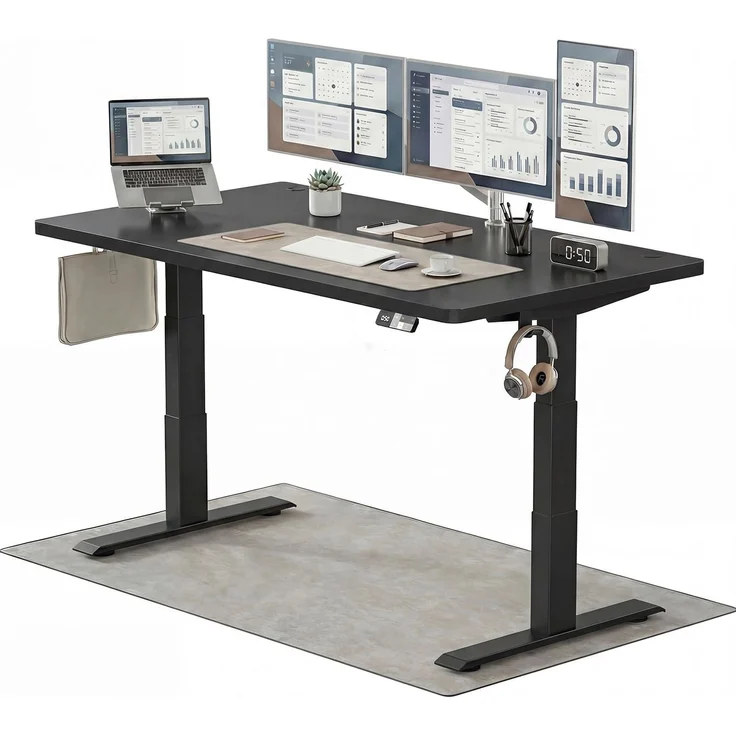 Devoko Höhenverstellbarer Schreibtisch 160x80 cm elektrisch, Höhenverstellung 63-128 cm mit Smart Control, 125 kg Tragkraft, für gesundes Arbeiten – Bild 1
