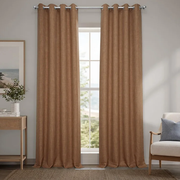 HPD Half Price Drapes BOCH-LN18519-84-GR Verdunkelungsvorhänge für Schlafzimmer und Wohnzimmer, Leinenimitat, 1 Stück
