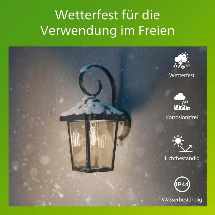 Philips Buzzard wall lantern black 1x60W 230V – Bild 3
