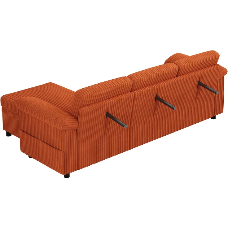 3-Sitzer L-förmiges Ecksofa 212 x 150 x 89 cm mit Schlaffunktion und Stauraum – Bild 9