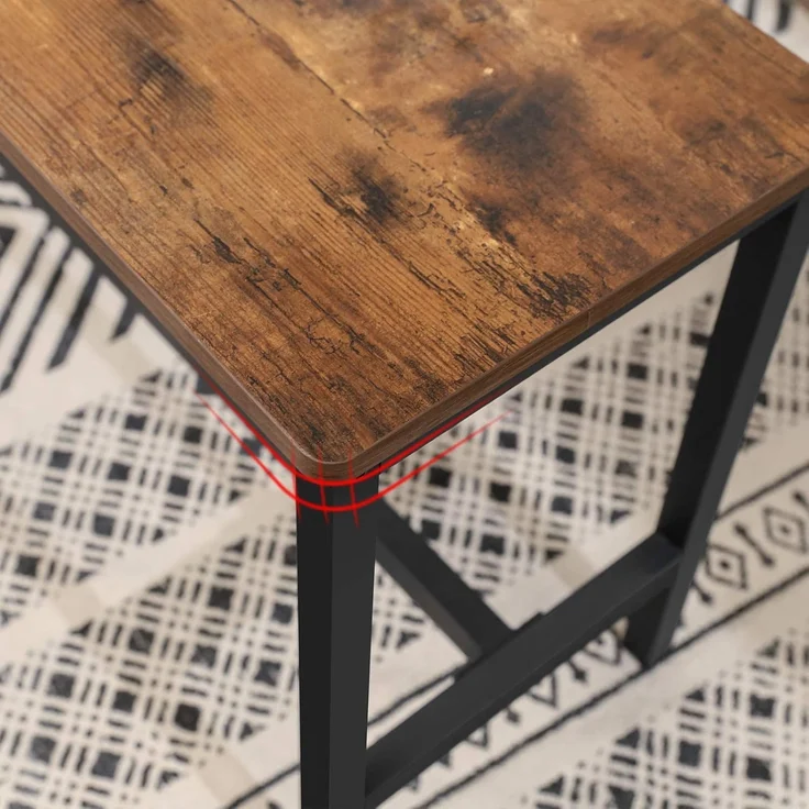 Vasagle Sitzbänke für Esszimmertisch, 2er Set, Küchenbänke, Esstischbänke, 108x32. 5x50 cm, Küche, Esszimmer, stabiles Eisengestell, Industrie-Design, Vintage, Dunkelbraun von Songmics KTB33X – Bild 7